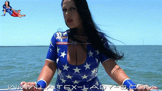 USA Girl in latex on a boat