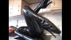 Girl in latex catsuit