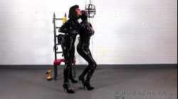 rubber mistress with her slavegirl