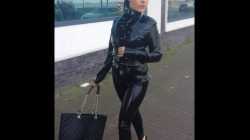 Shopping in Latex Suit