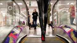 Public Walking in Latex and heels 