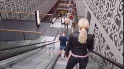 Caribig in shiny leggings and high heels Centrum Galerie shopping