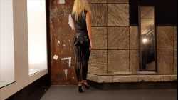 Vita in leather leggins and leather waistcoat